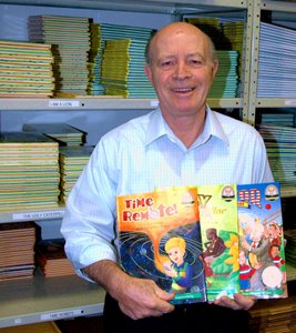 Carl Sommer with some of his books