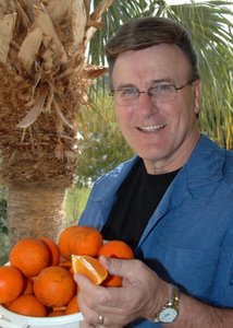 Larry and his beloved oranges