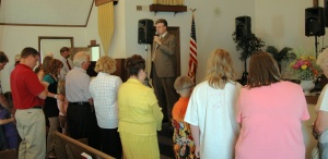 Altar call at Arthur Evangelical Free Church in Arthur, IA