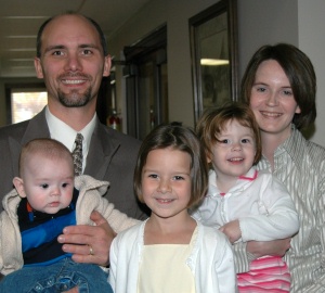 Youth pastor Chris Johnson and his family