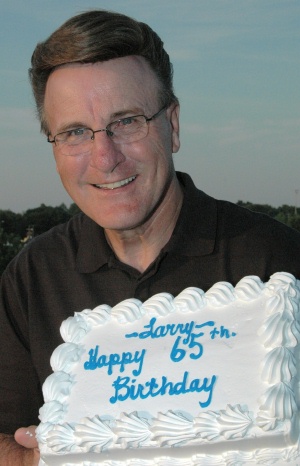 Larry with his cake