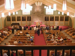 The altar call and front of Trailhead Christian Fellowship