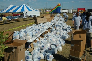 Food packaged...ready for distribution